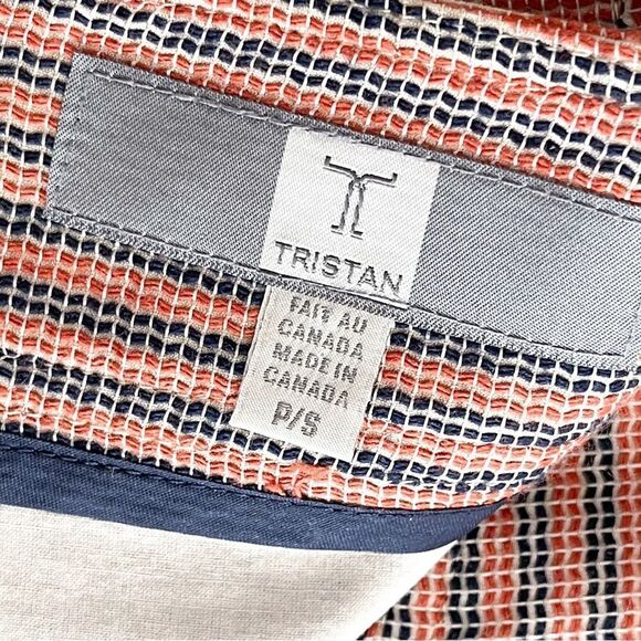 Tristan Skirt Front Pleats A-Line Striped Slash Pockets Blue Rust Women's S - Picture 6 of 10